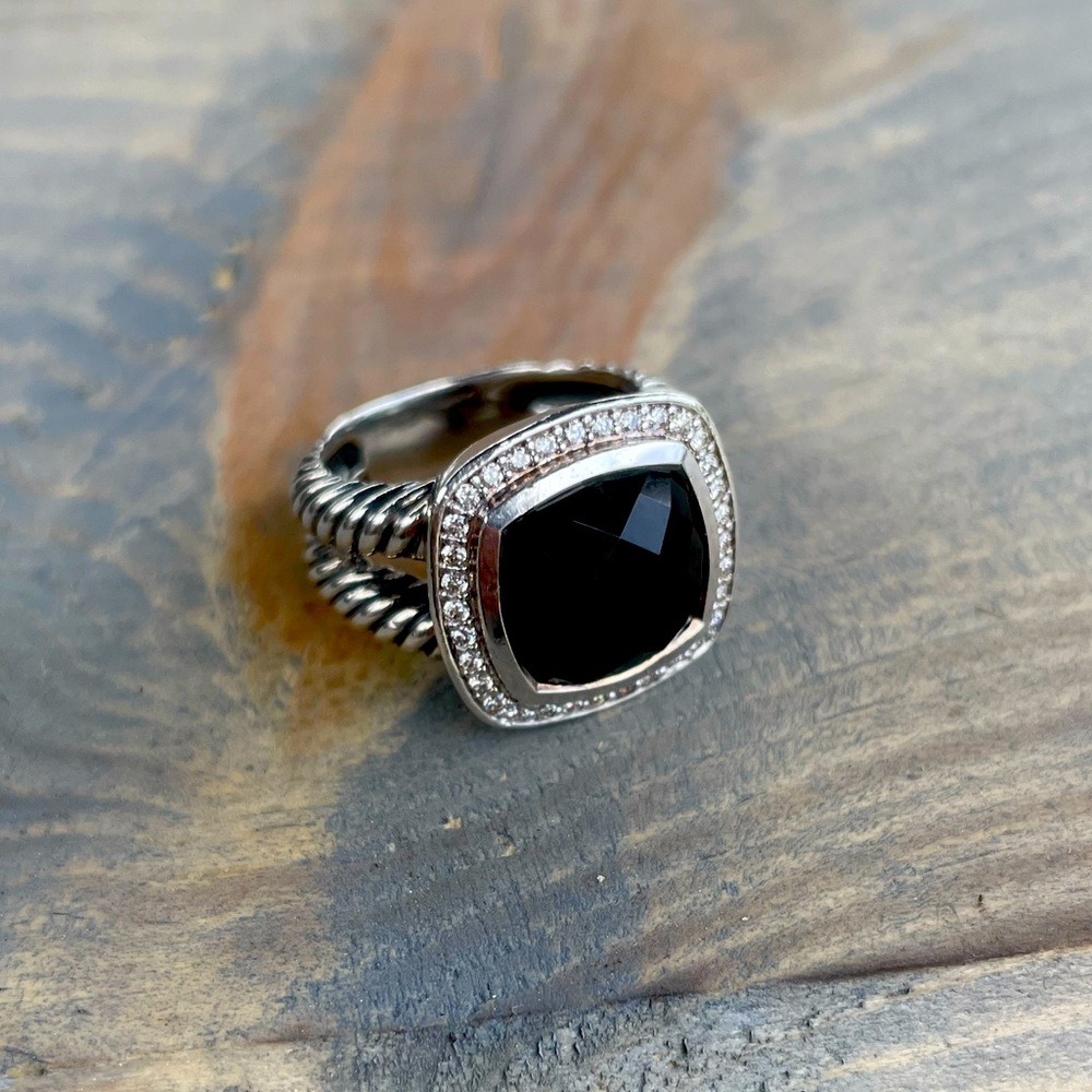 David Yurman Albion Silver Ring with Diamonds